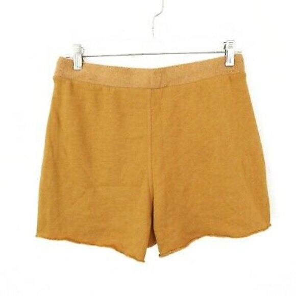 Free People Kelly Lounge Shorts Size M Stretch Fleece Pockets Cognac Gold NEW B2 - Picture 4 of 5